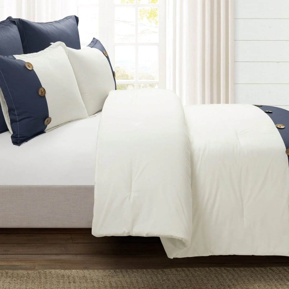 Linen Button Comforter 5 Piece Set - Image 20