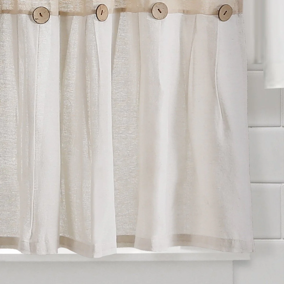 Linen Button Kitchen Window Tiers Set - Image 11