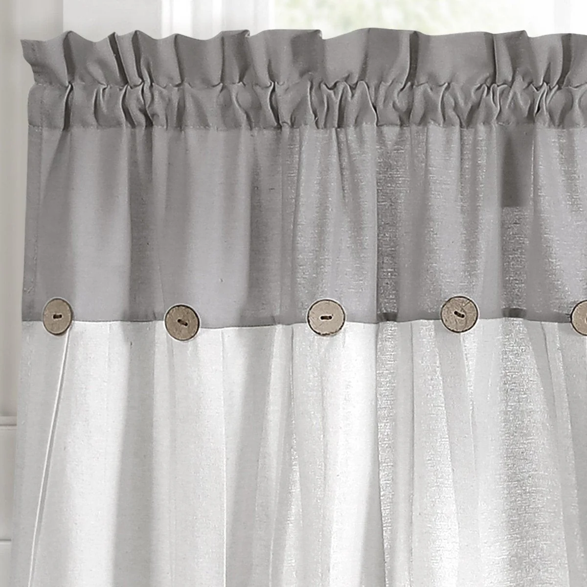 Linen Button Kitchen Window Tiers Set - Image 21