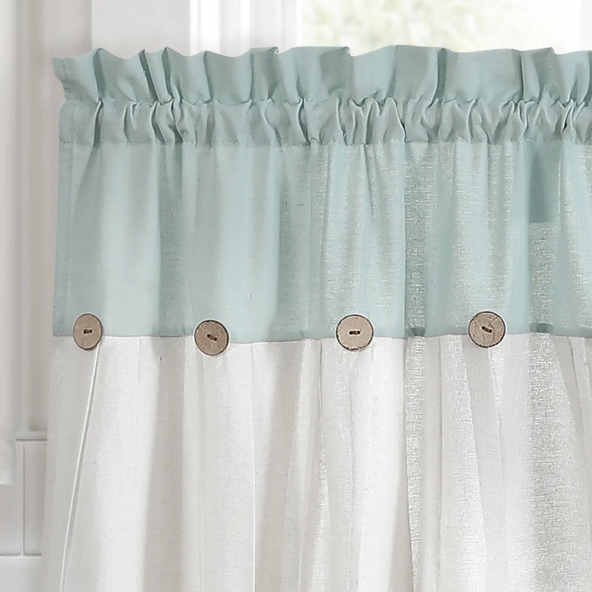 Linen Button Kitchen Window Tiers Set - Image 29