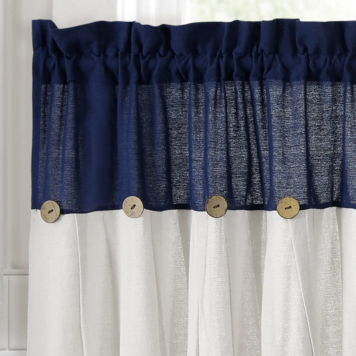 Linen Button Kitchen Window Tiers Set - Image 37