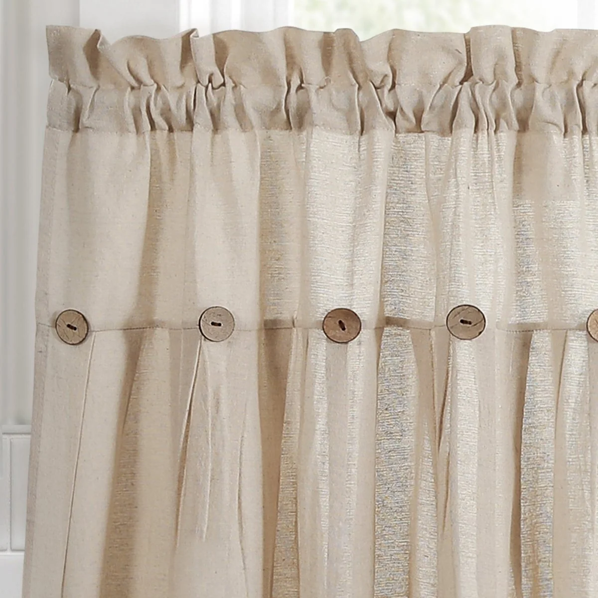 Linen Button Kitchen Window Tiers Set - Image 45