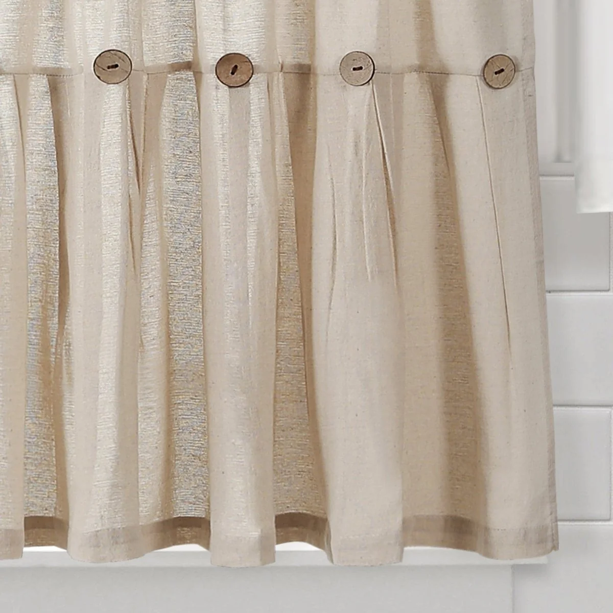 Linen Button Kitchen Window Tiers Set - Image 47