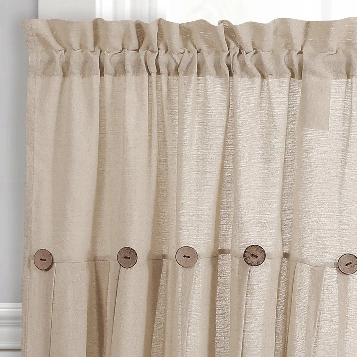 Linen Button Kitchen Window Tiers Set - Image 49
