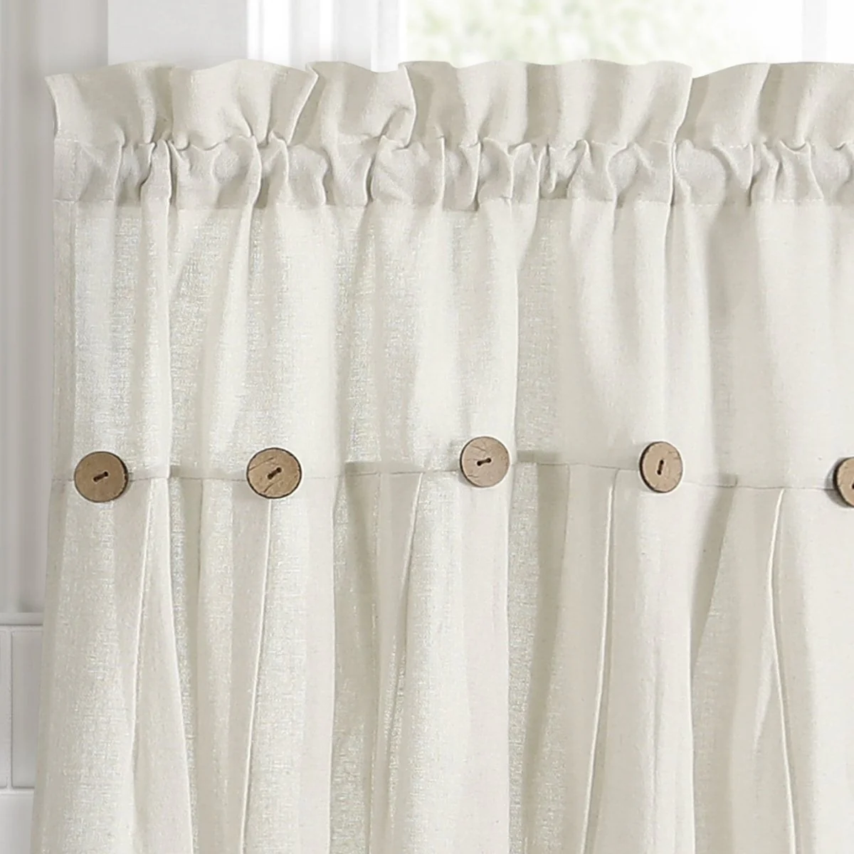 Linen Button Kitchen Window Tiers Set - Image 53
