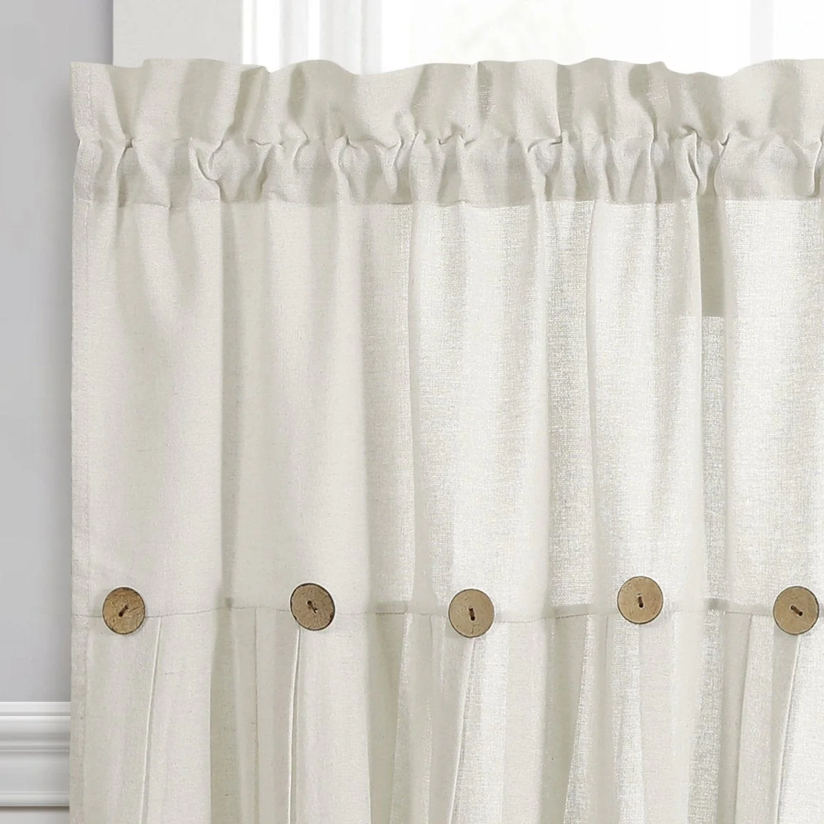 Linen Button Kitchen Window Tiers Set - Image 57