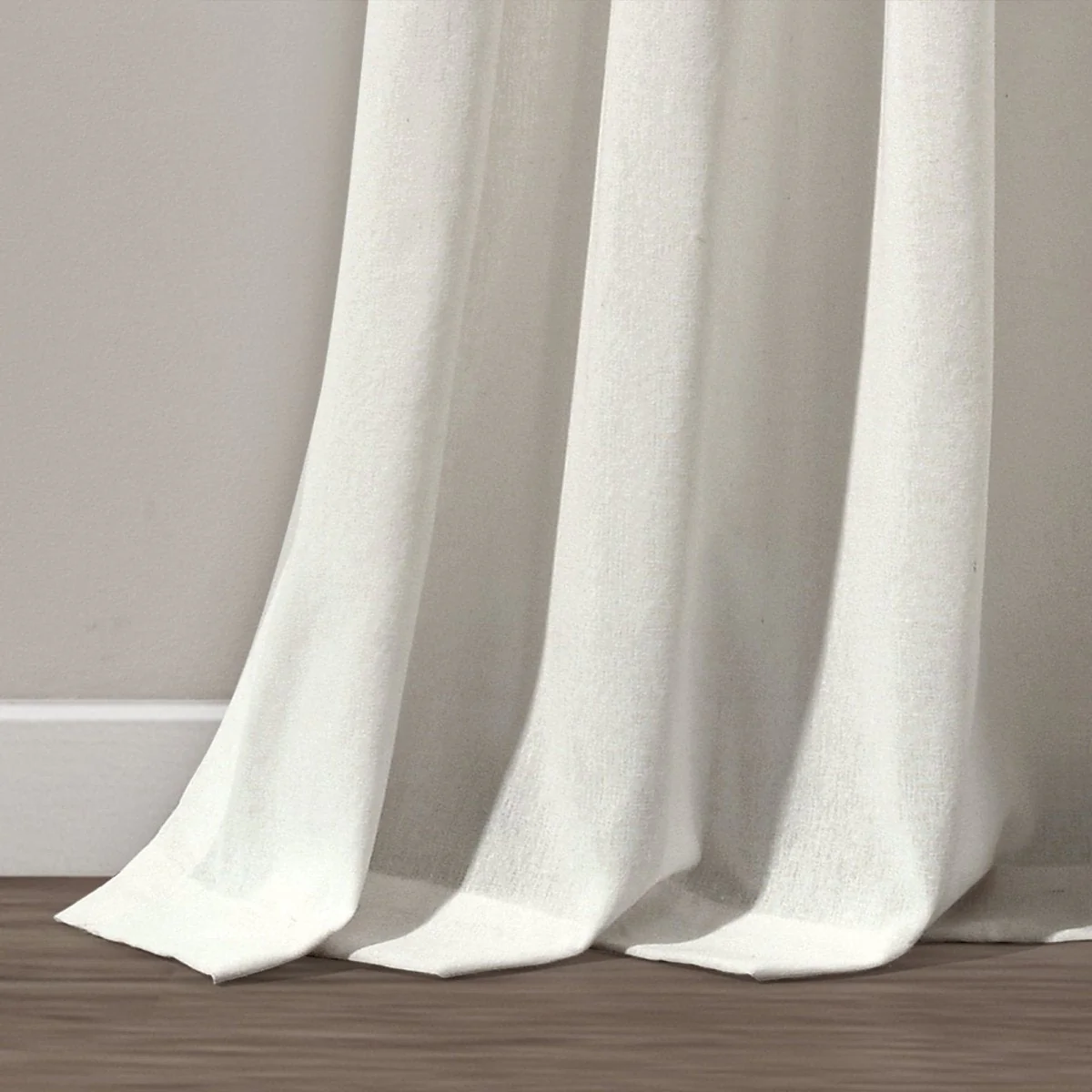 Linen Button Pinched Pleat Window Curtain Panel - Image 4