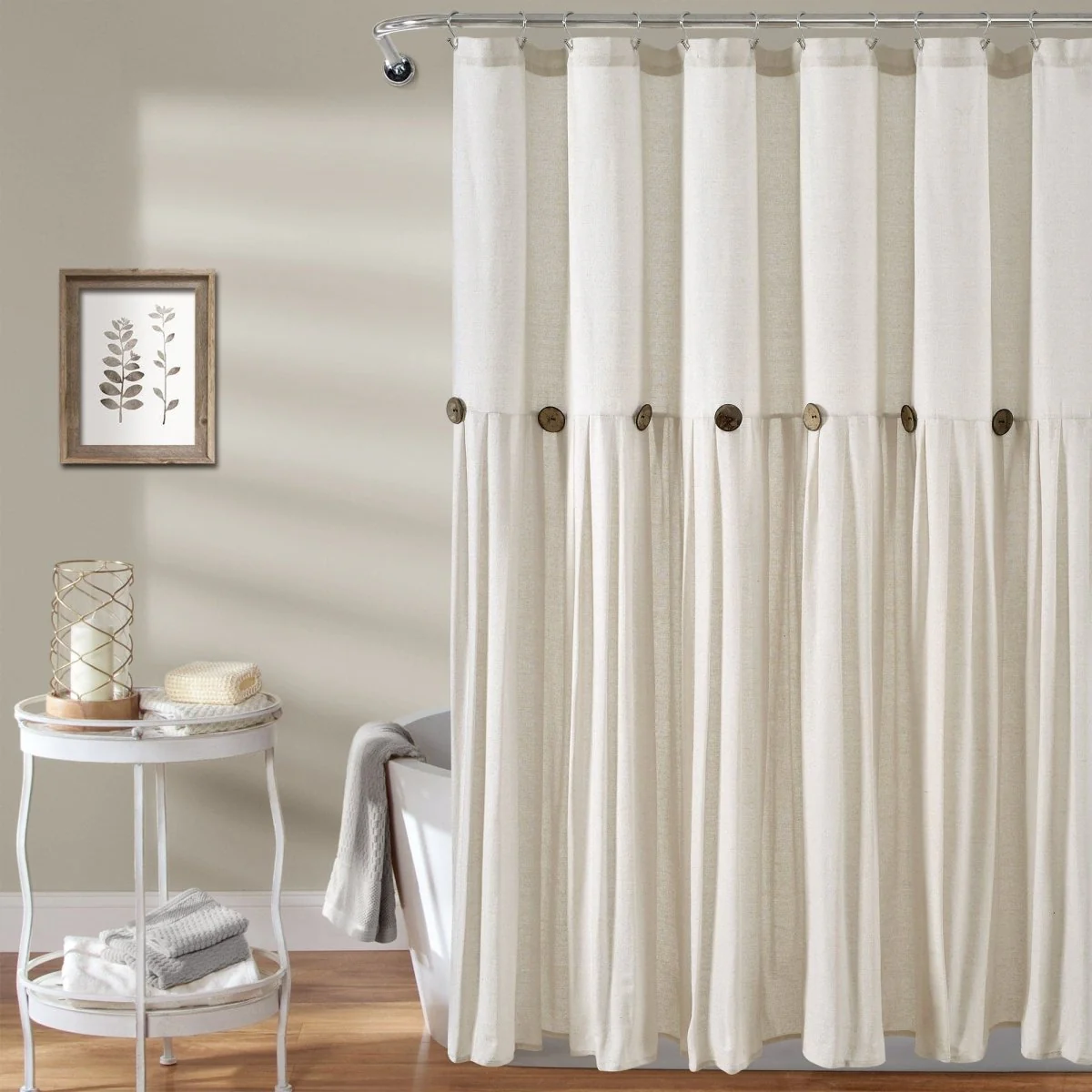Linen Button Shower Curtain - Image 5