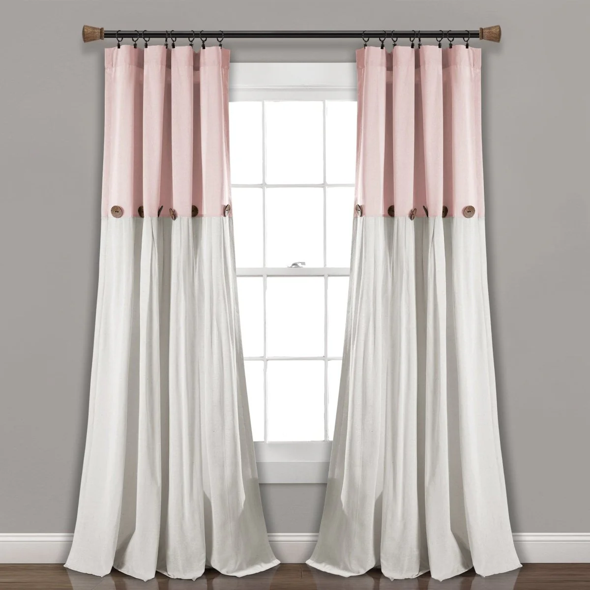 Linen Button Window Curtain Panel - Image 11