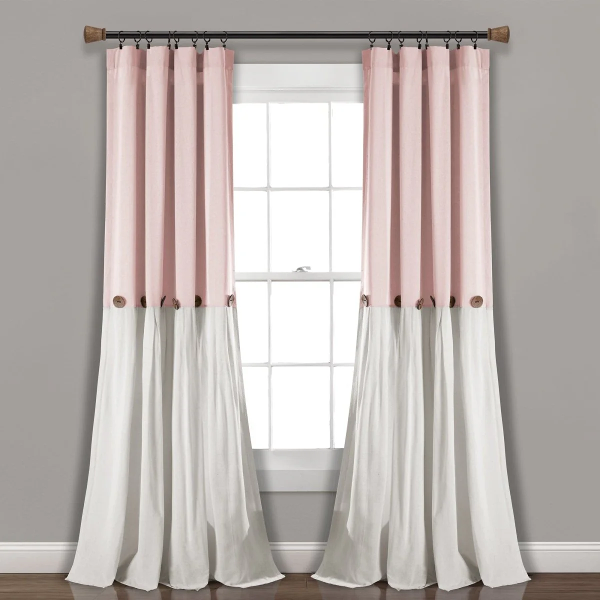 Linen Button Window Curtain Panel - Image 13