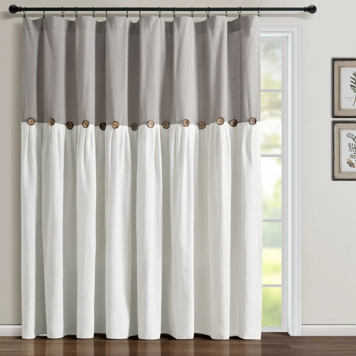 Linen Button Window Curtain Panel - Image 17