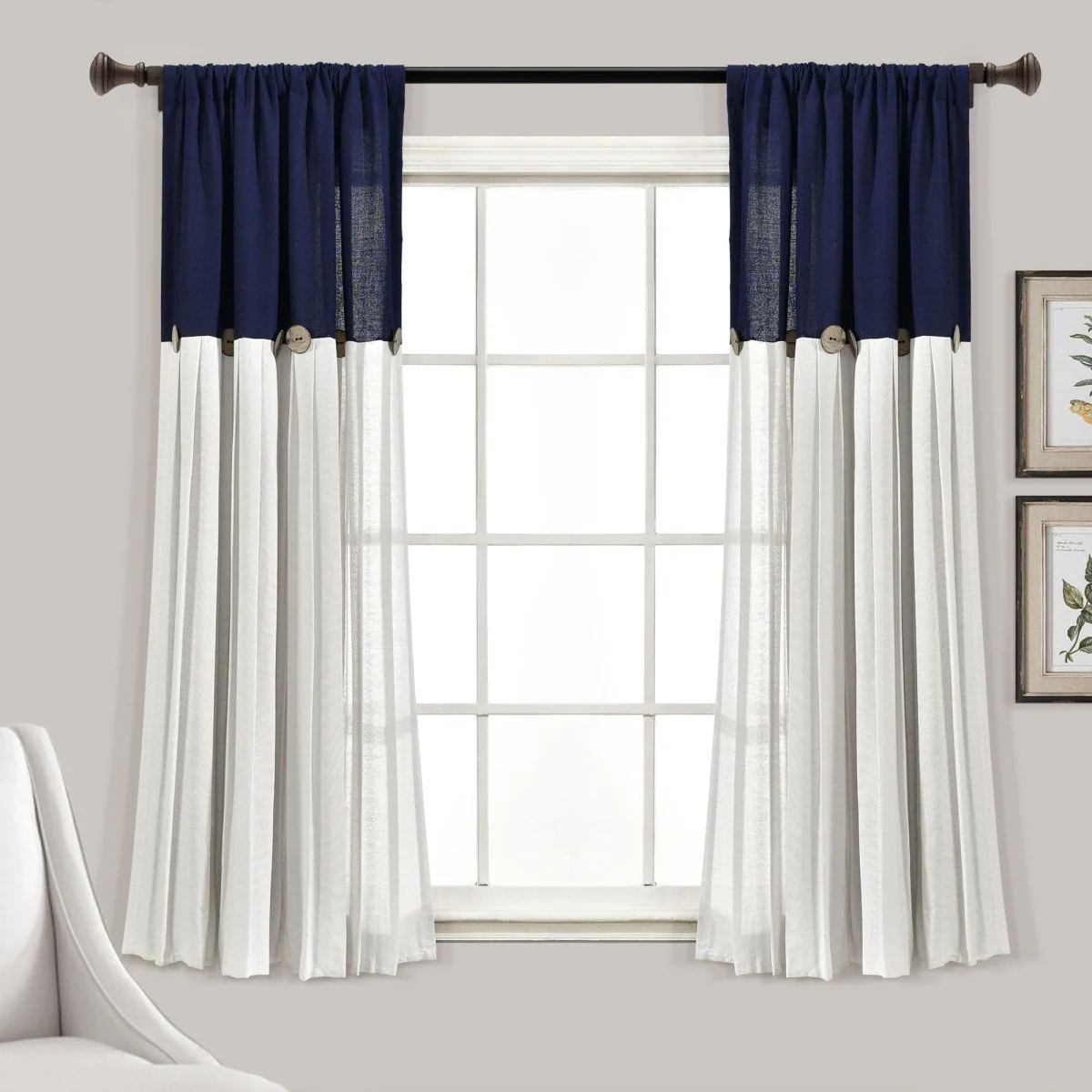 Linen Button Window Curtain Panel - Image 18
