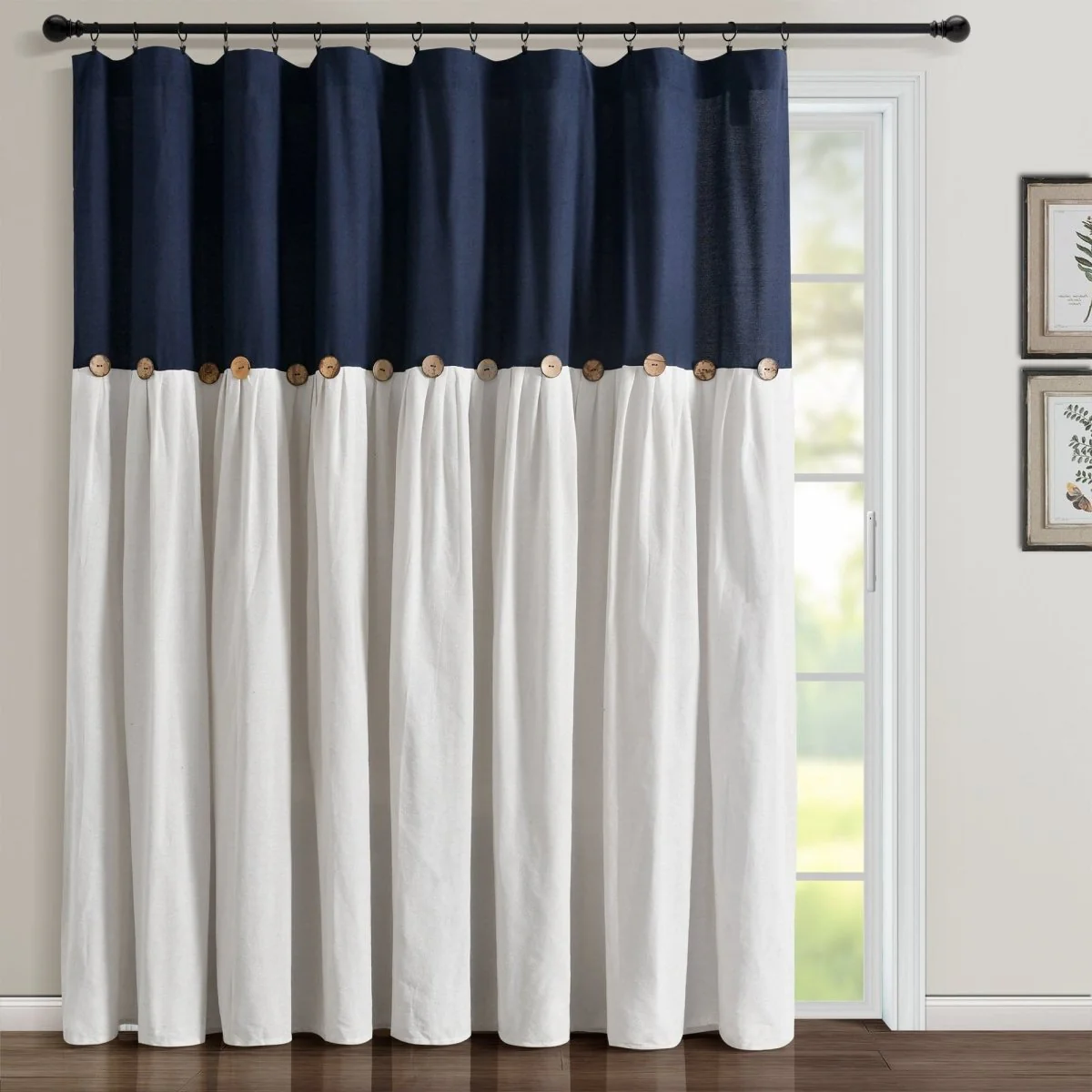 Linen Button Window Curtain Panel - Image 19