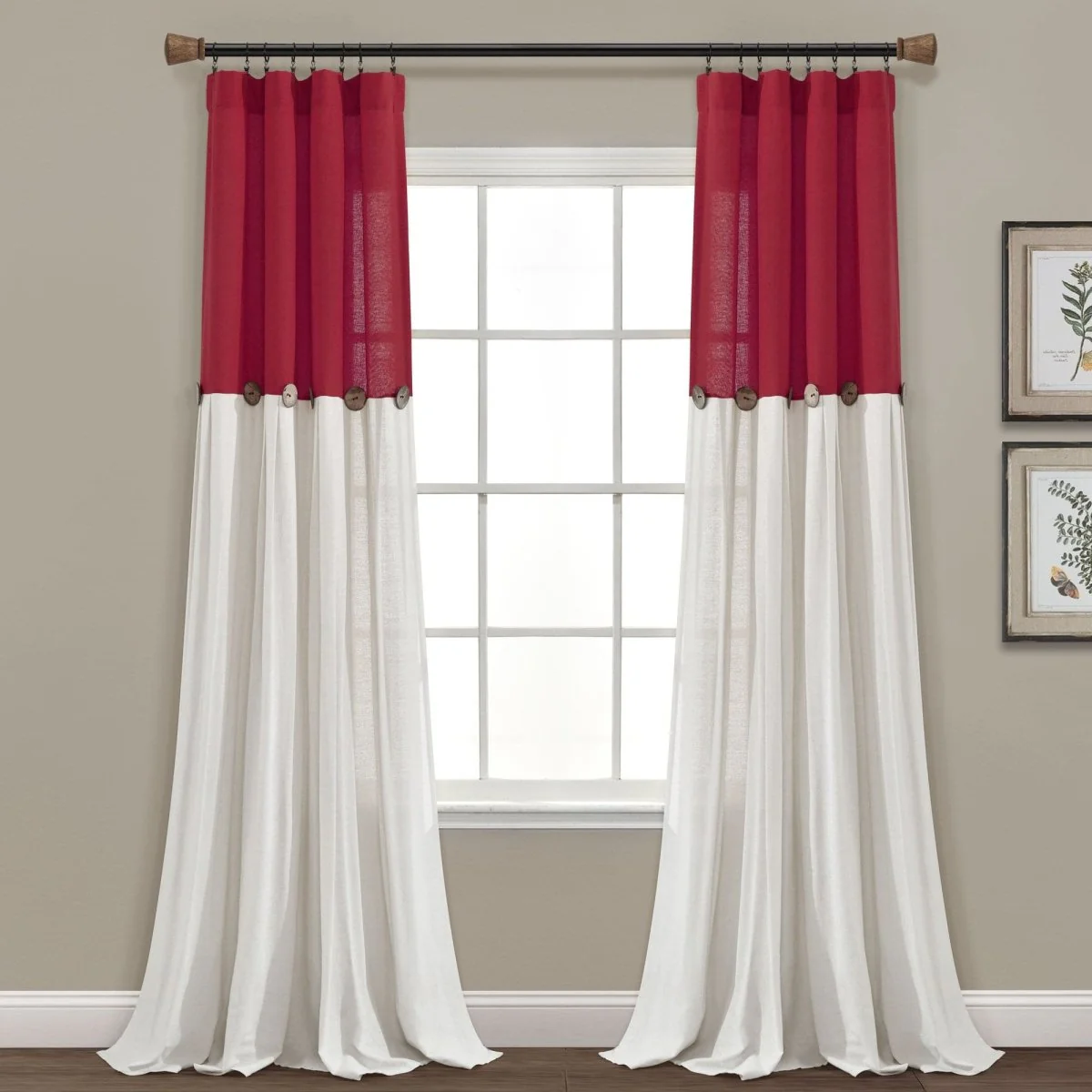 Linen Button Window Curtain Panel - Image 20