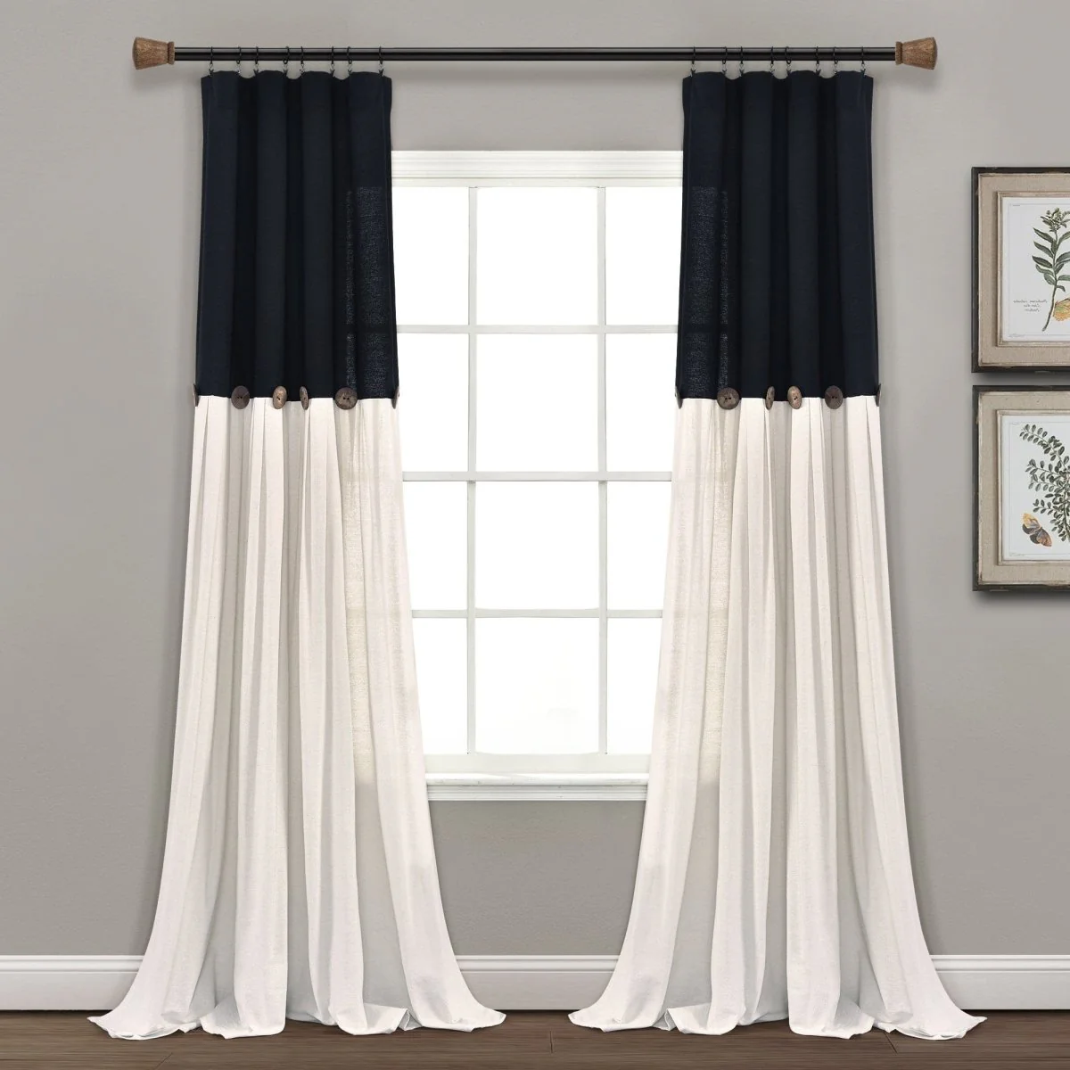 Linen Button Window Curtain Panel - Image 25