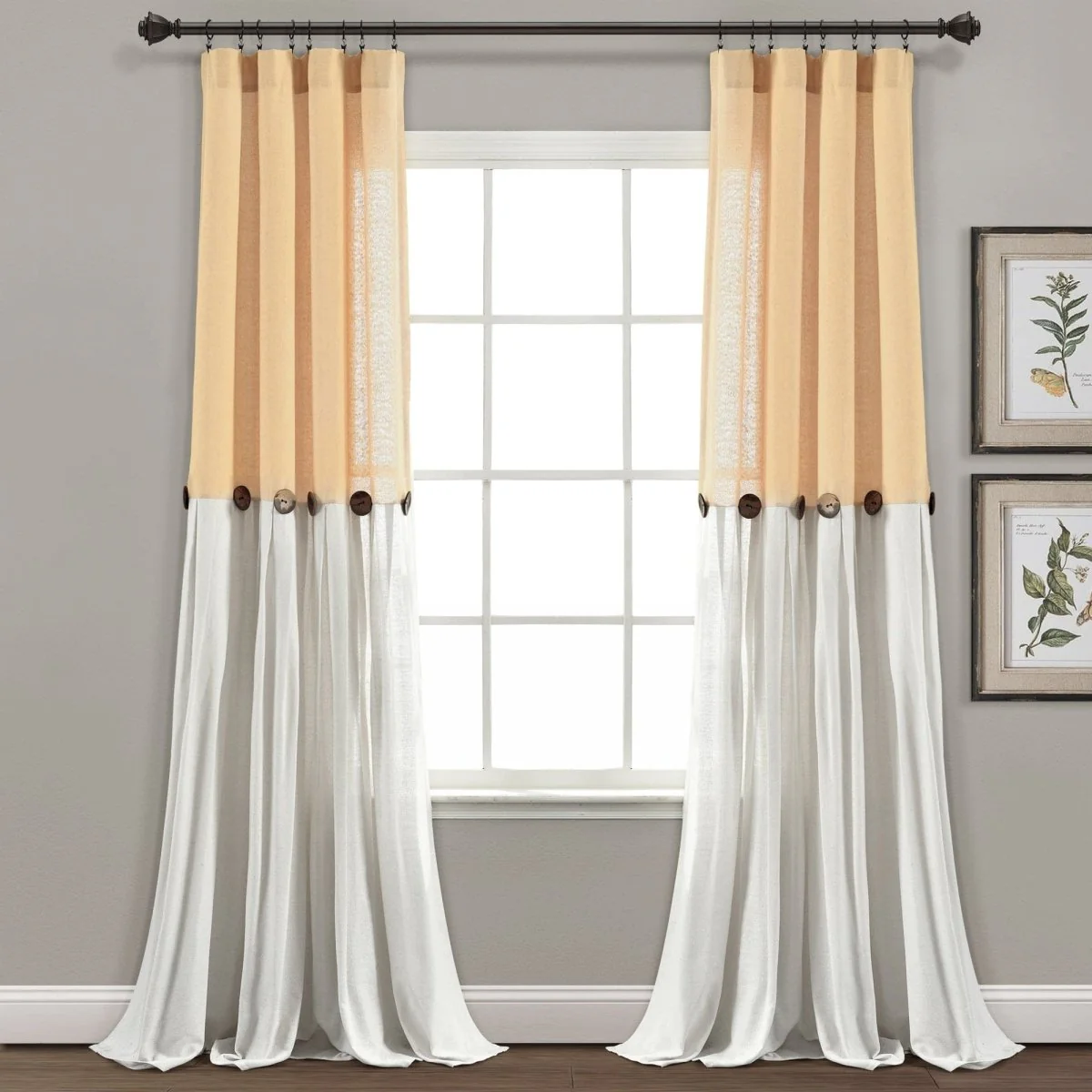 Linen Button Window Curtain Panel - Image 28