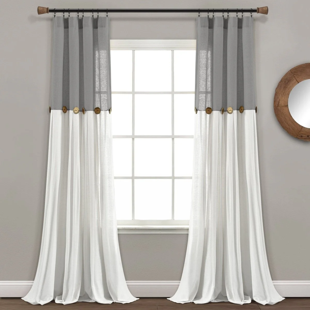 Linen Button Window Curtain Panel - Image 31