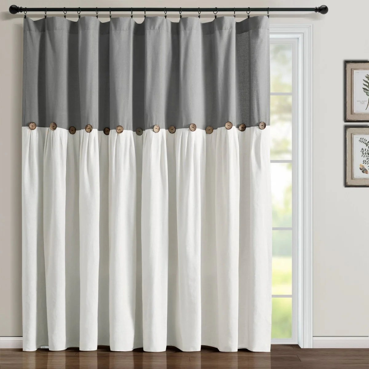 Linen Button Window Curtain Panel - Image 32