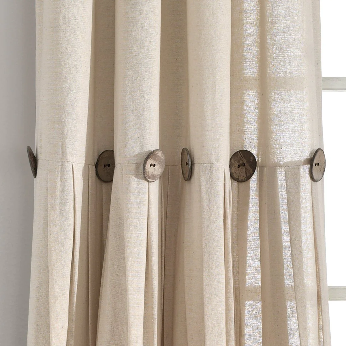 Linen Button Window Curtain Panel - Image 38