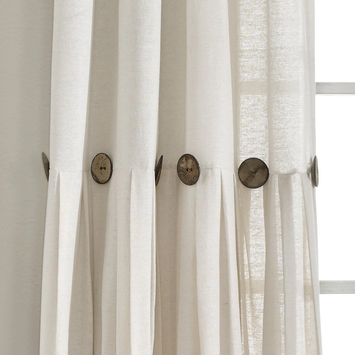 Linen Button Window Curtain Panel - Image 39