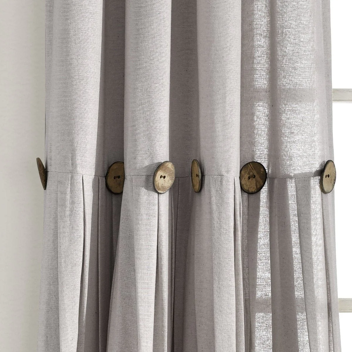 Linen Button Window Curtain Panel - Image 41