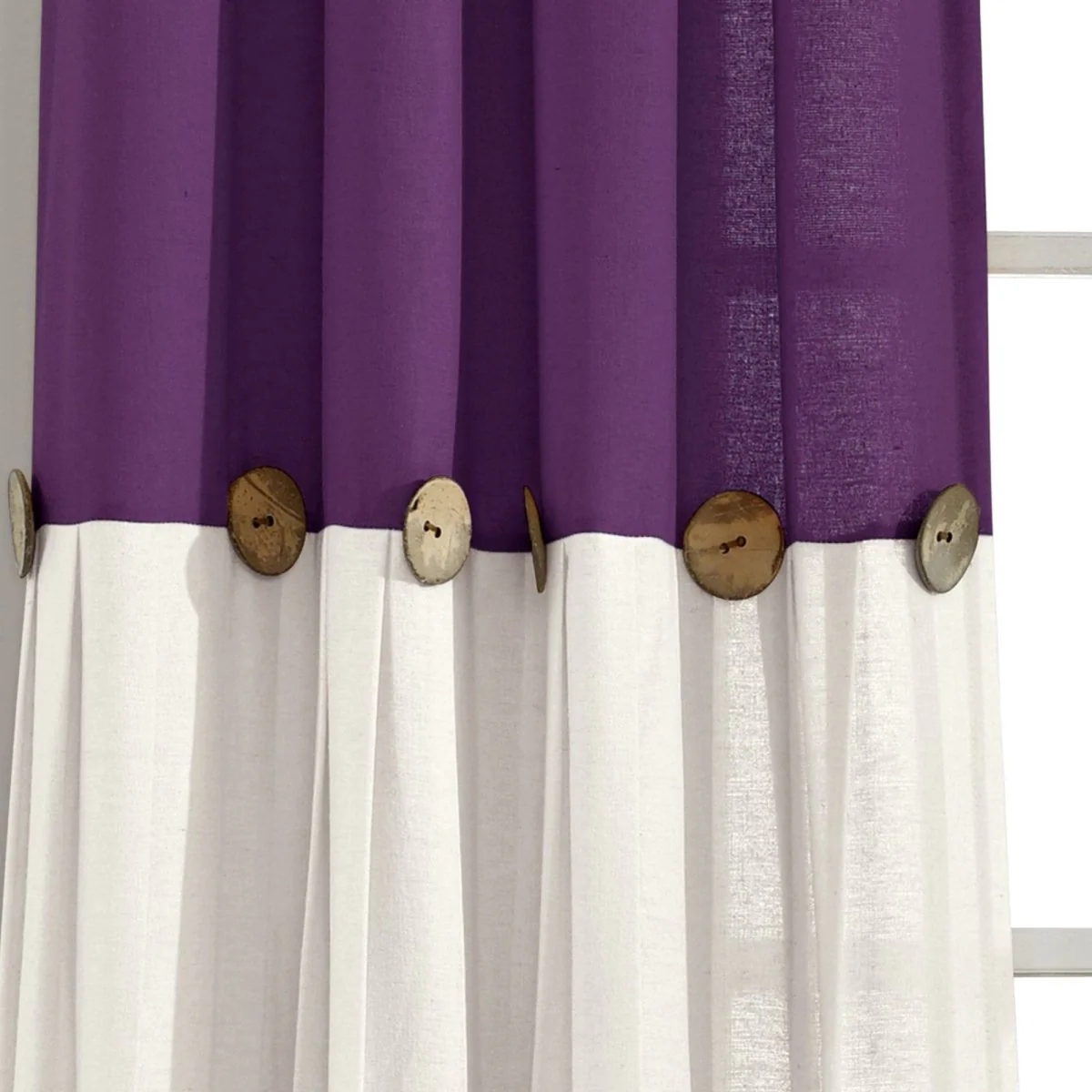 Linen Button Window Curtain Panel - Image 42