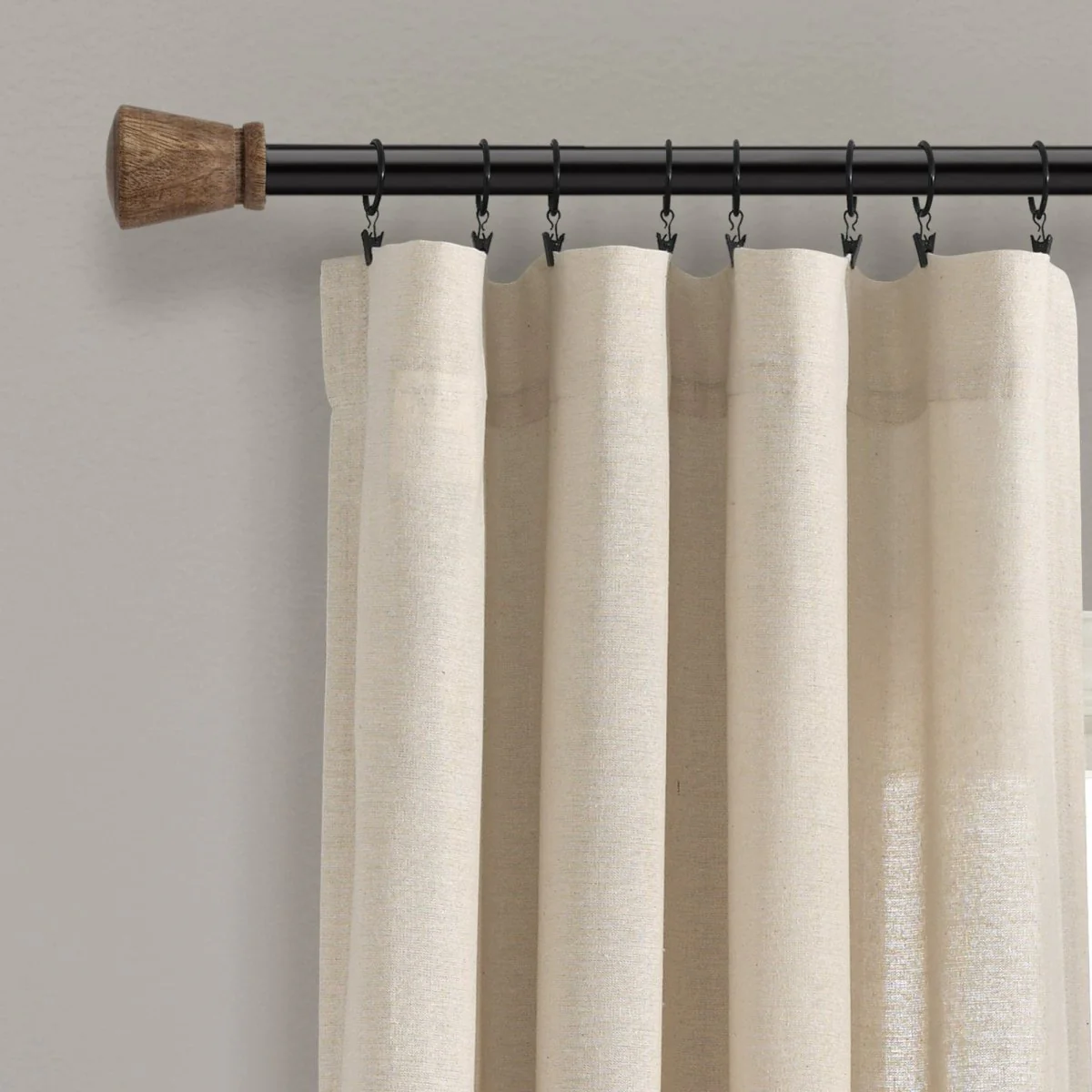 Linen Button Window Curtain Panel - Image 47