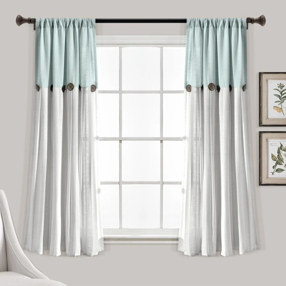 Linen Button Window Curtain Panel - Image 5
