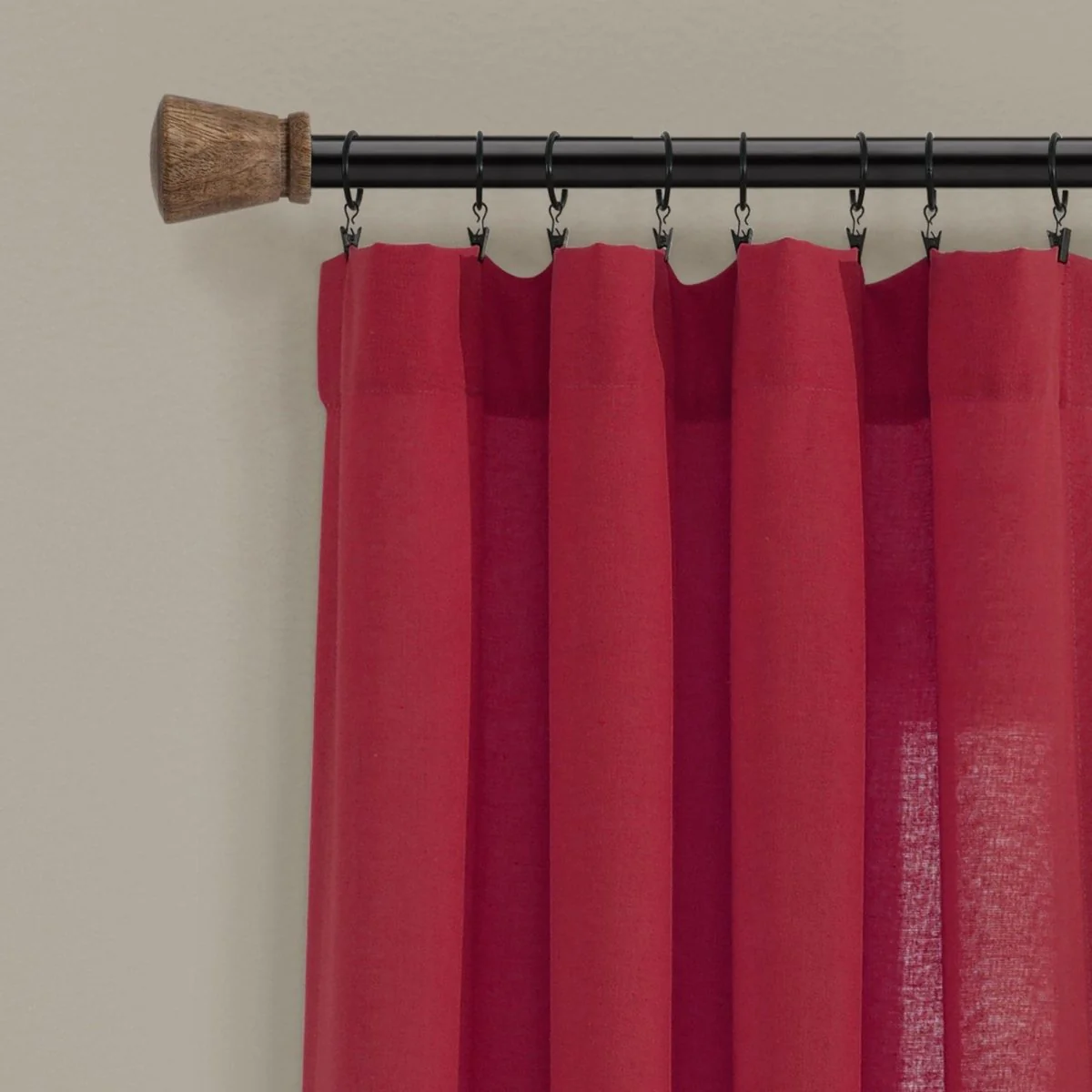 Linen Button Window Curtain Panel - Image 53