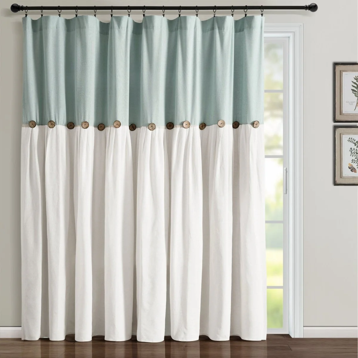 Linen Button Window Curtain Panel - Image 6