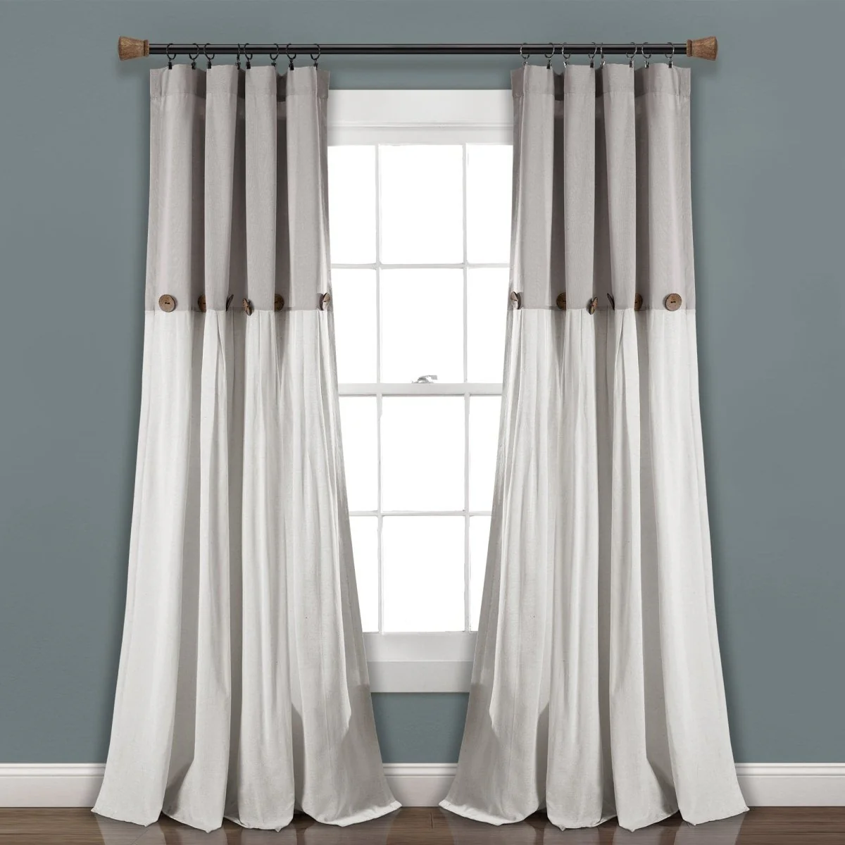 Linen Button Window Curtain Panel - Image 7