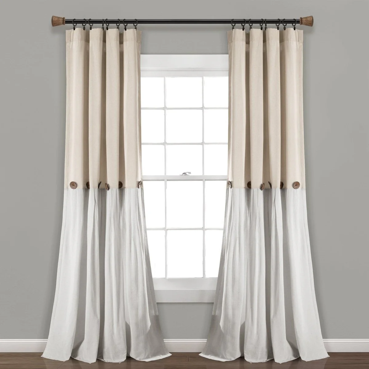 Linen Button Window Curtain Panel - Image 8