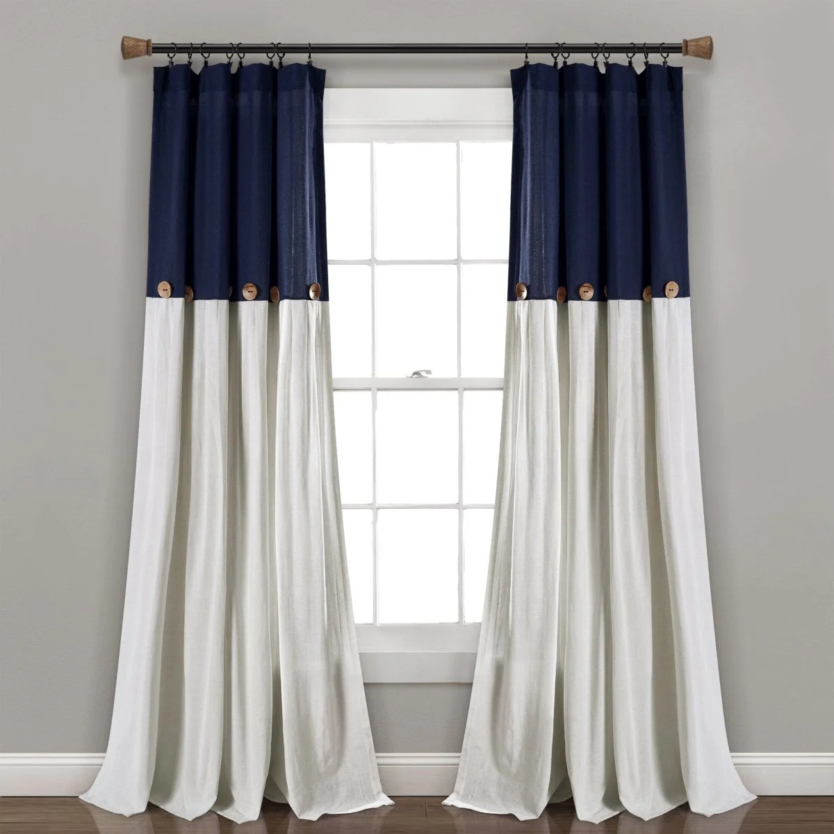 Linen Button Window Curtain Panel - Image 9