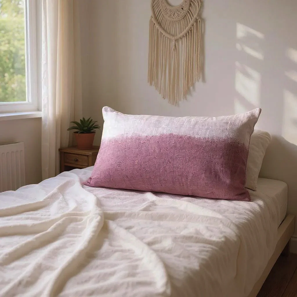 Linen Lumbar Ombre Throw Pillow - Image 3