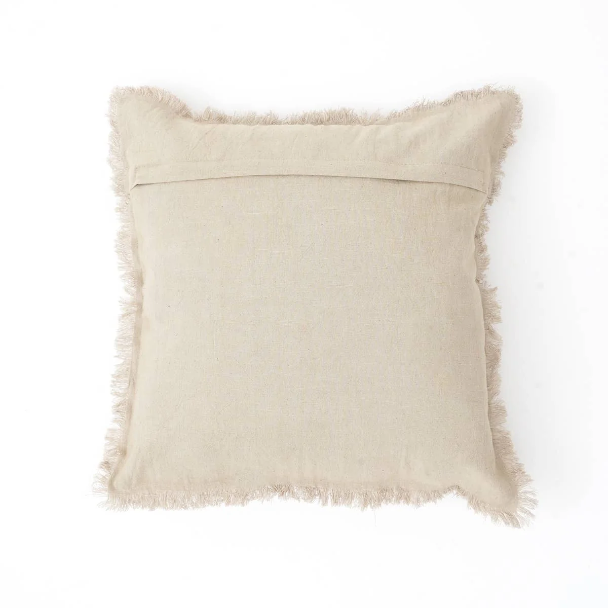Linen Printed Cushion with Fringes (Brown) - Image 8