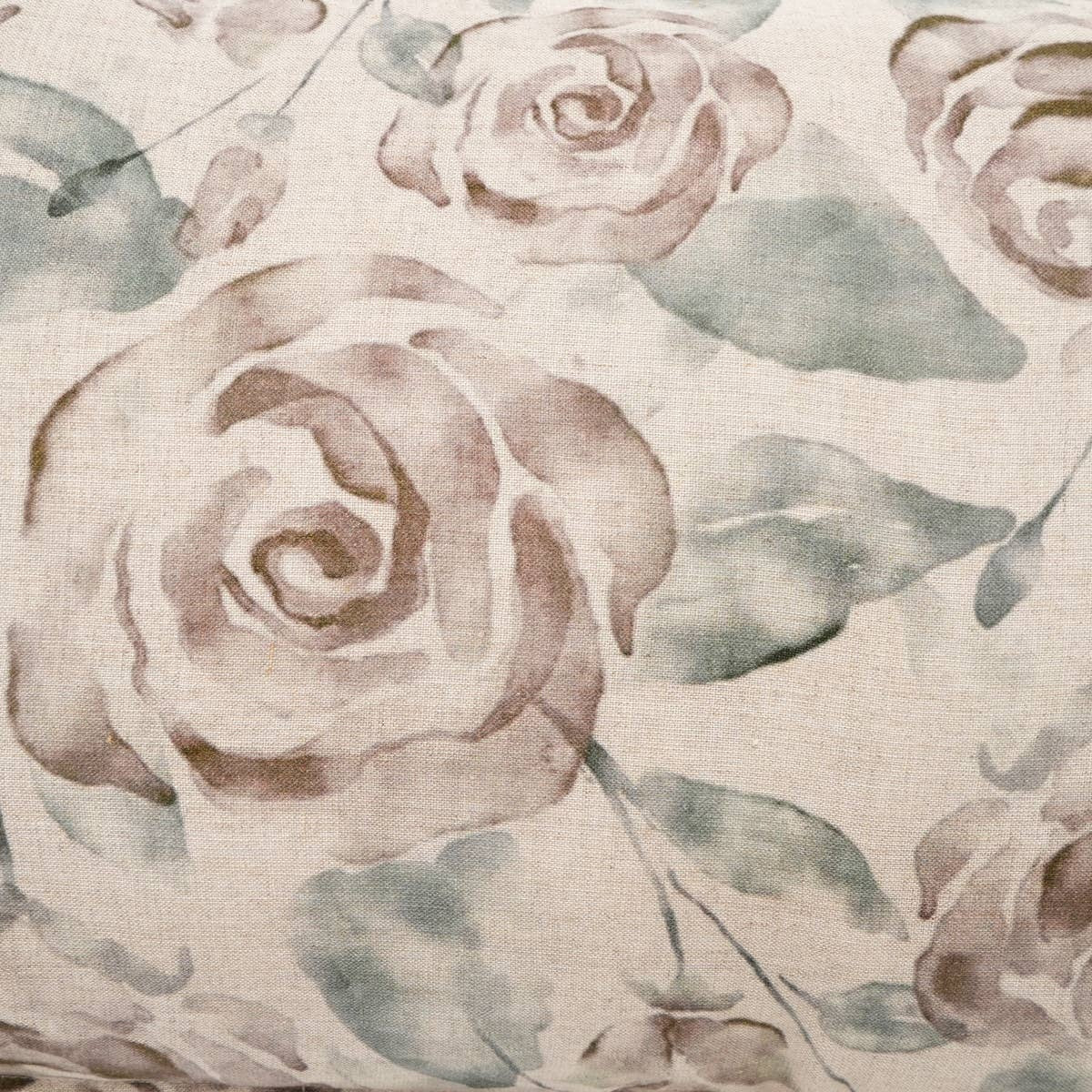 Linen Printed Lumber Throw Pillow 16x24 Brown & Green - Image 3