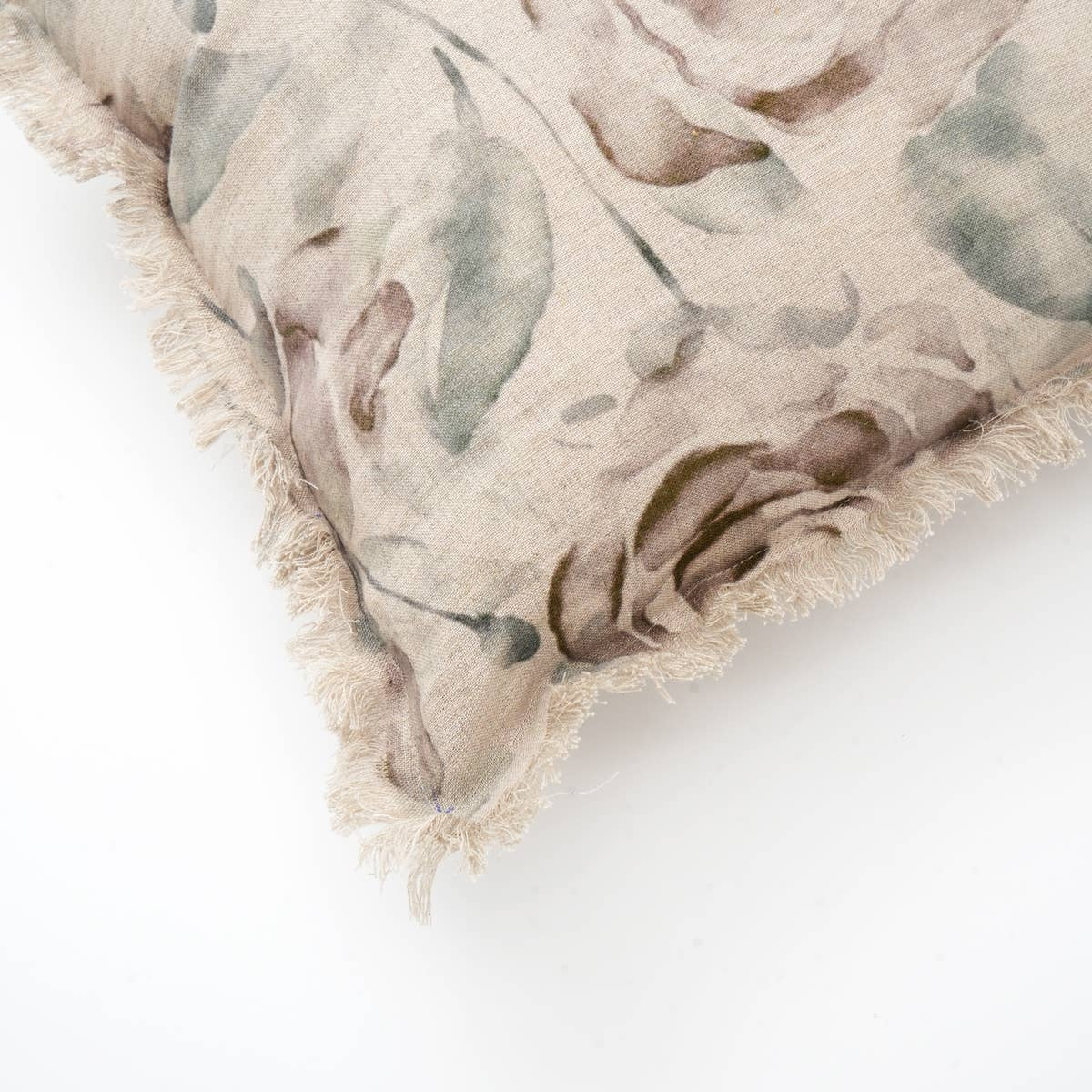 Linen Printed Lumber Throw Pillow 16x24 Brown & Green - Image 7