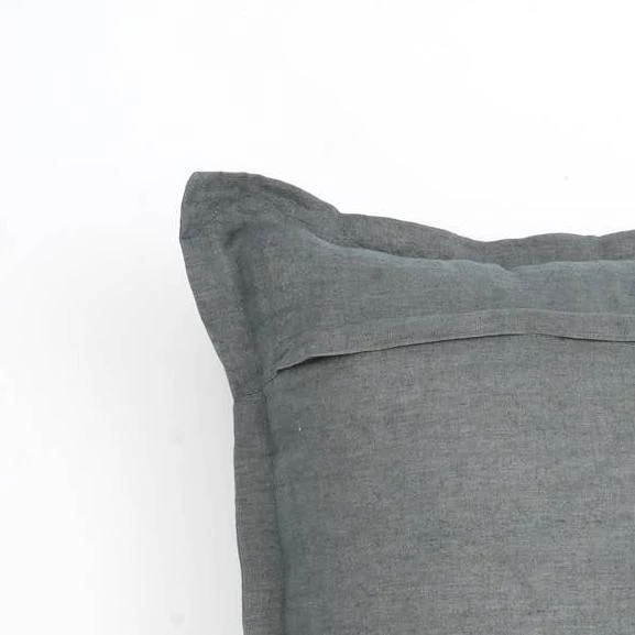 Linen Solid Cushion with Flanges - 22 x 22 Inch - Image 5