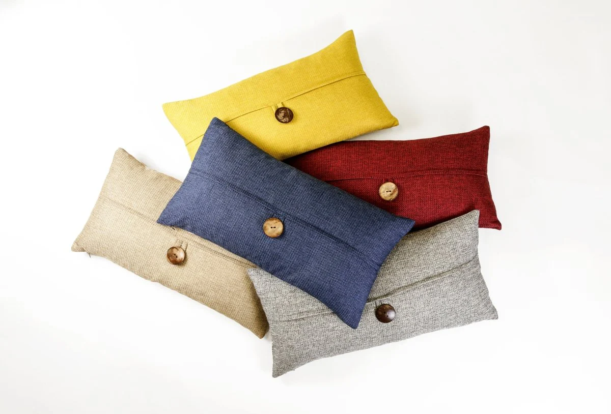 Linen Texture Woven Button Decorative Pillow Cover - Image 14