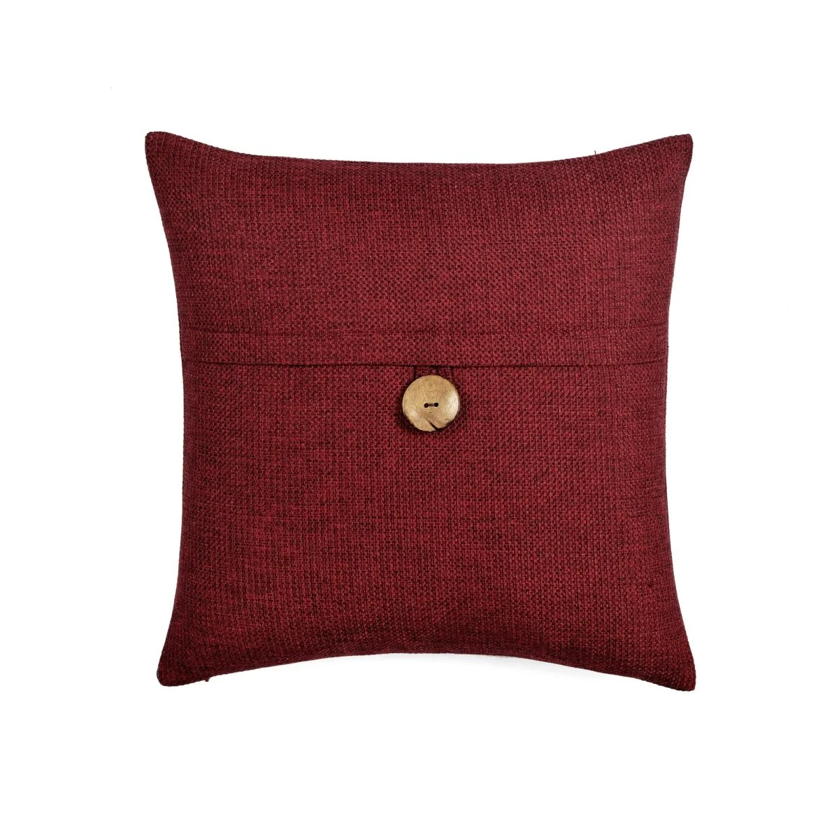 Linen Texture Woven Button Decorative Pillow Cover - Image 2