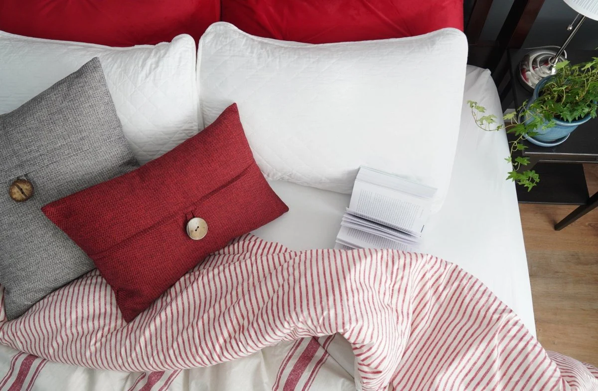 Linen Texture Woven Button Decorative Pillow Cover - Image 56