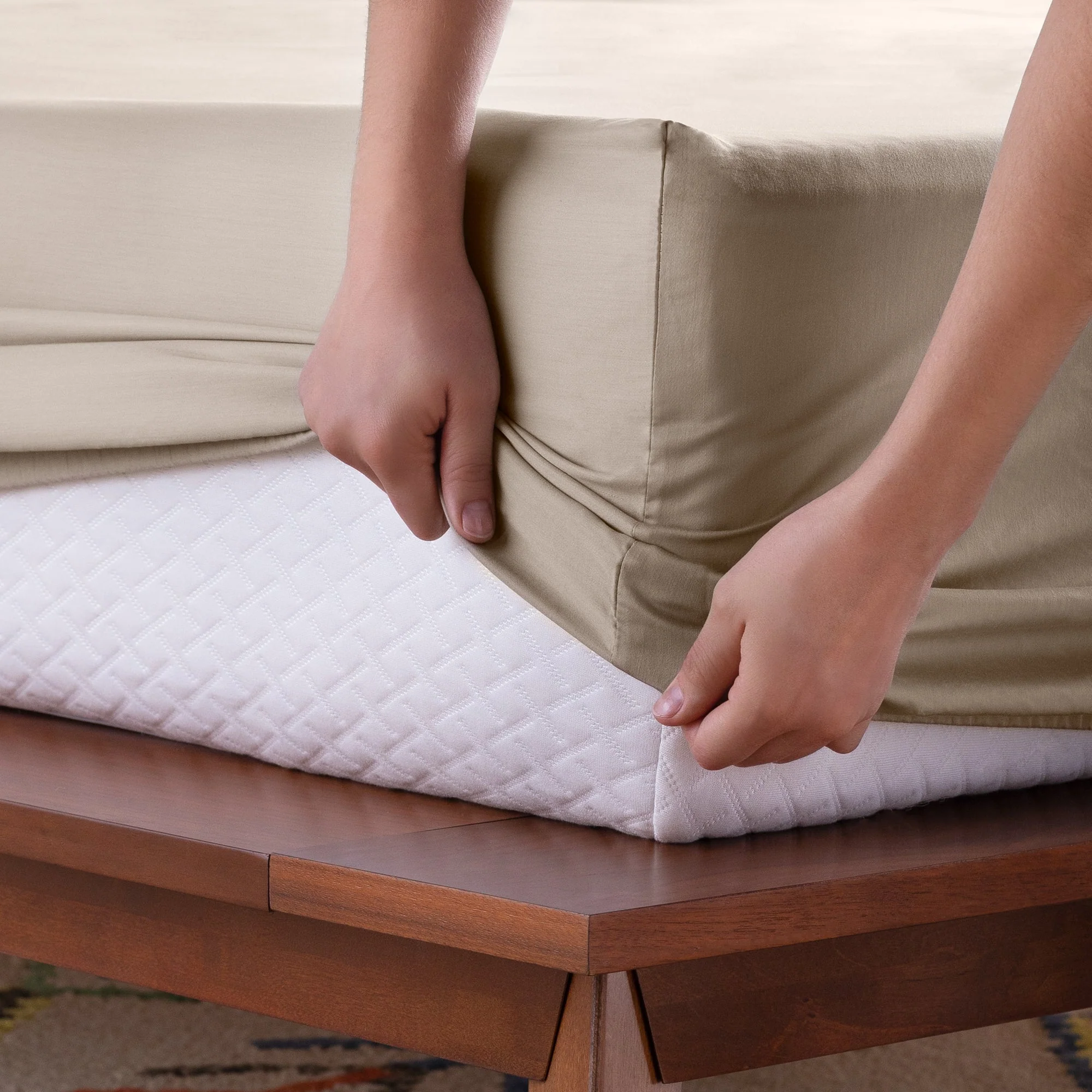 Linenspa 600TC Cotton Blend King Pillowcase Set in Sand - Image 5