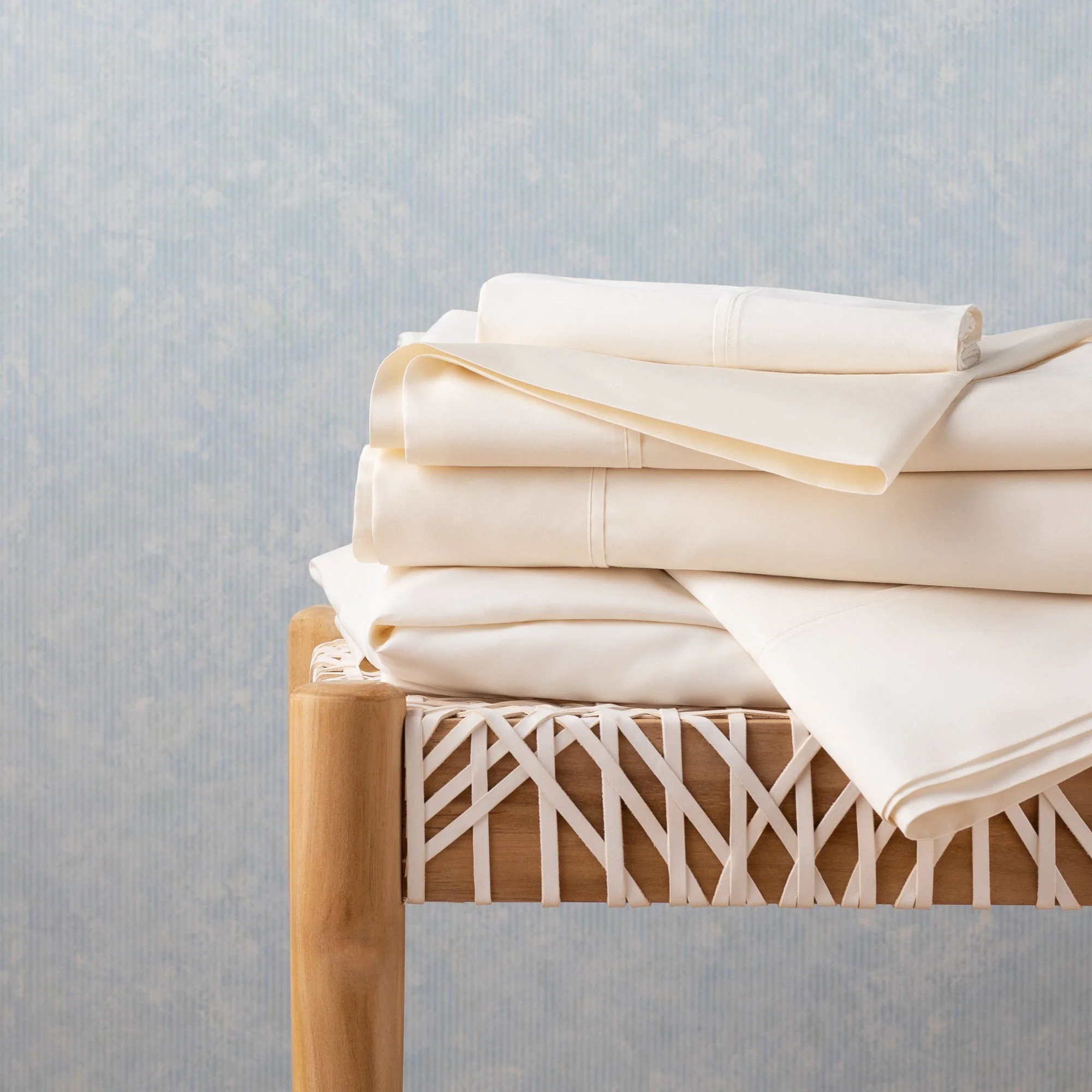 Linenspa 600TC Cotton Blend Pillowcase Set Queen Ivory - Image 5