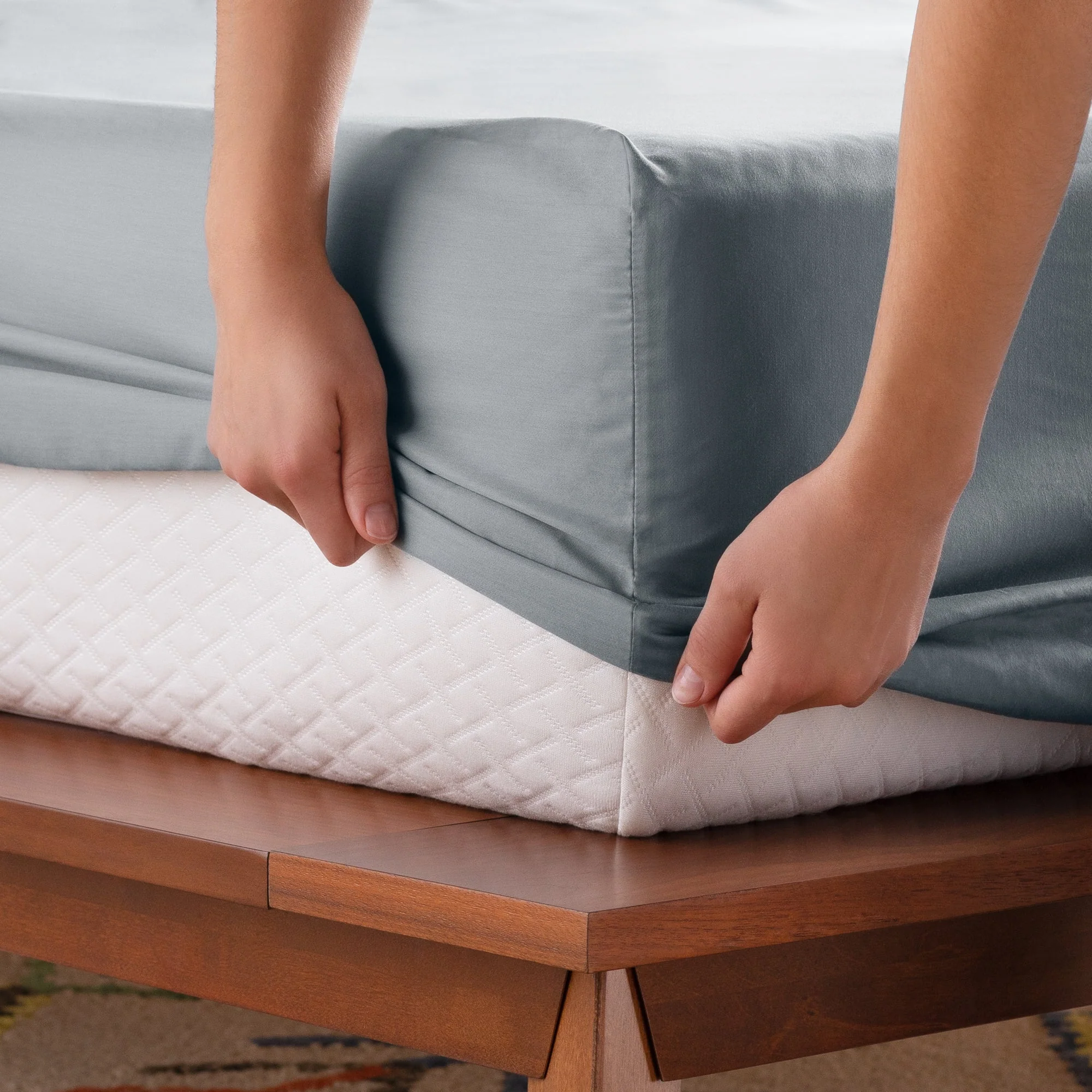 Linenspa 600TC Cotton Blend Pillowcase Set Queen Stone - Image 4