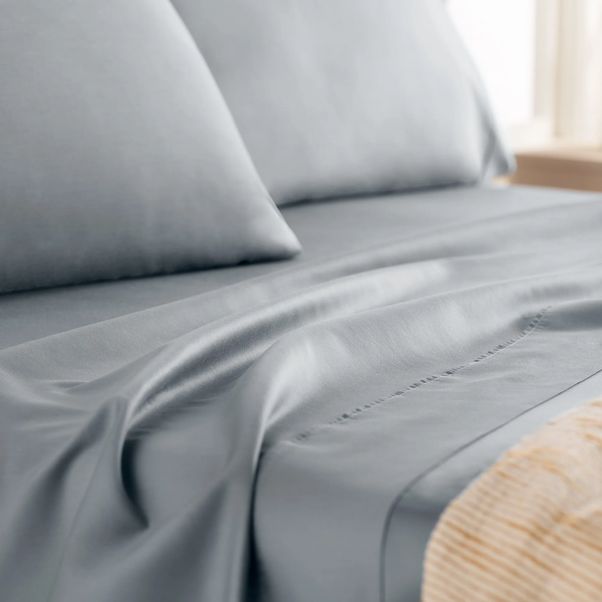 Linenspa 600TC Cotton Blend Pillowcase Set Queen Stone - Image 5