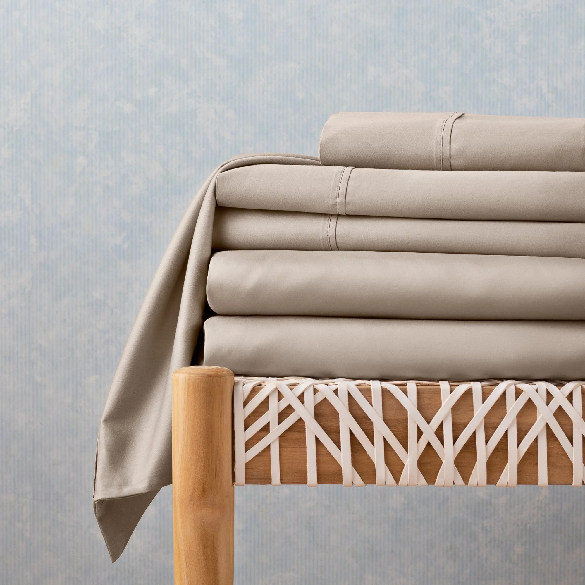 Linenspa 600TC Cotton Blend Twin Sheet Set - Sand - Image 3