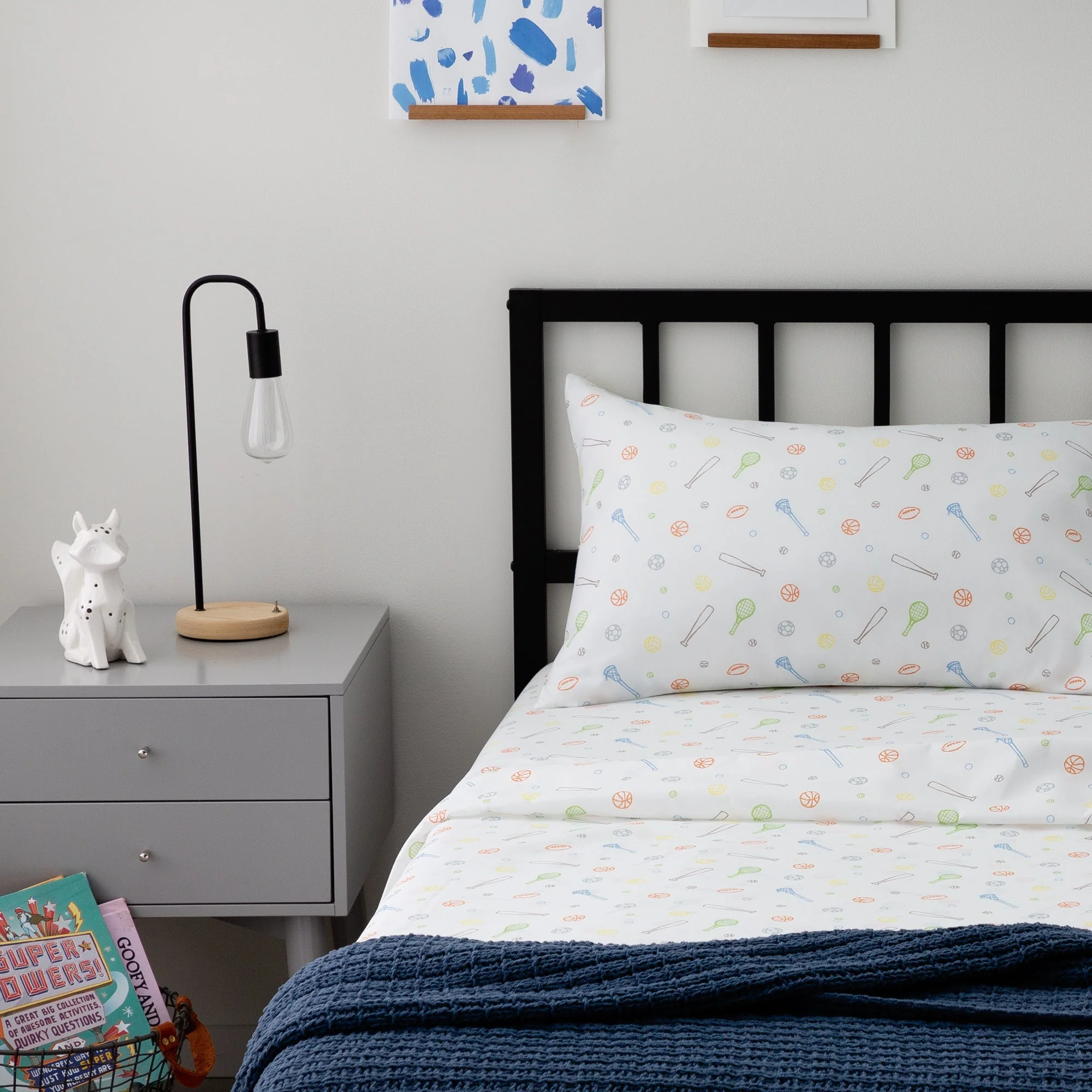 Linenspa Microfiber Twin Bed Sheet Set Sport Pattern - Image 5