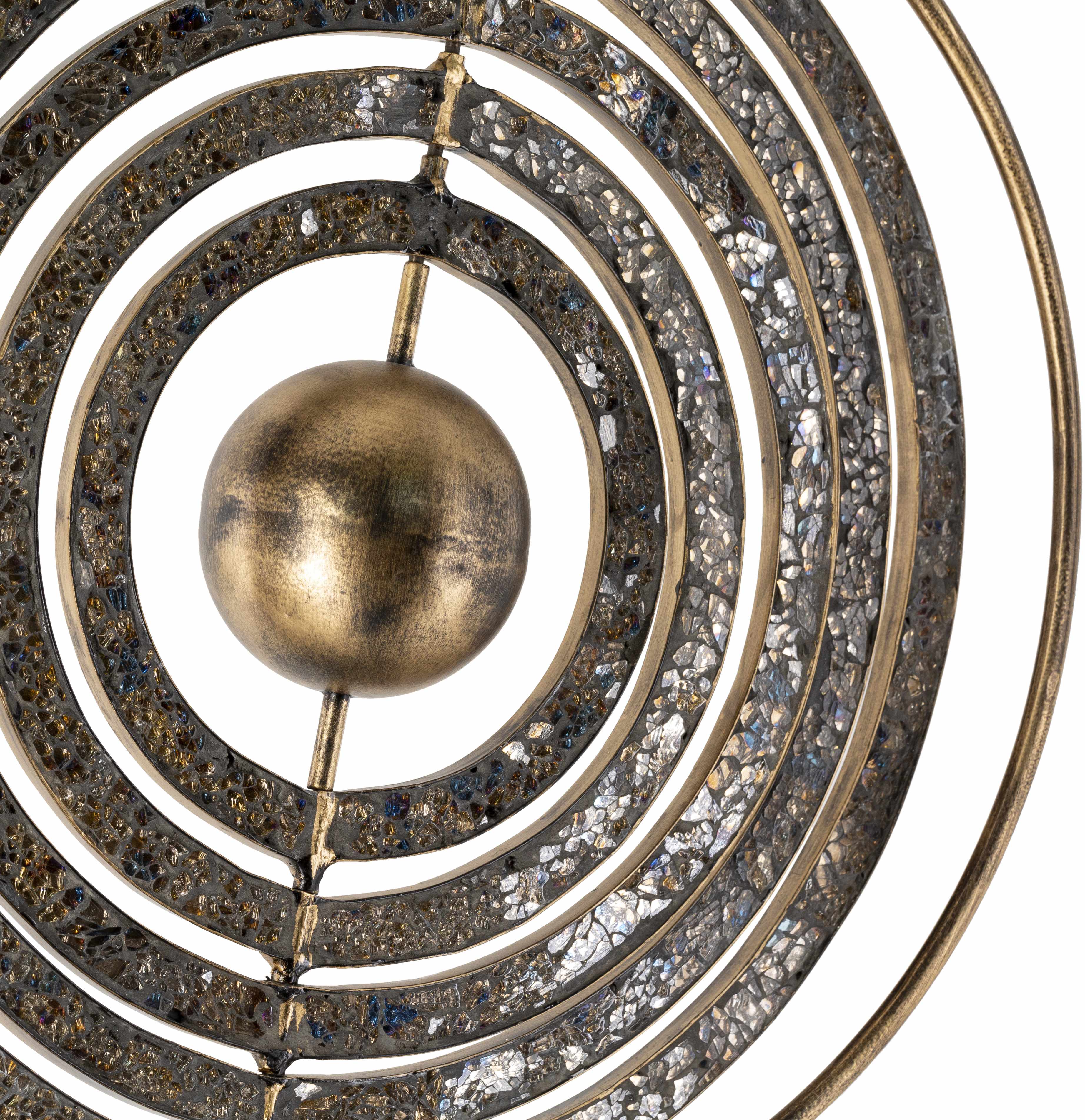 Linntown Antique Gold Circular Metal Sculpture - Image 3
