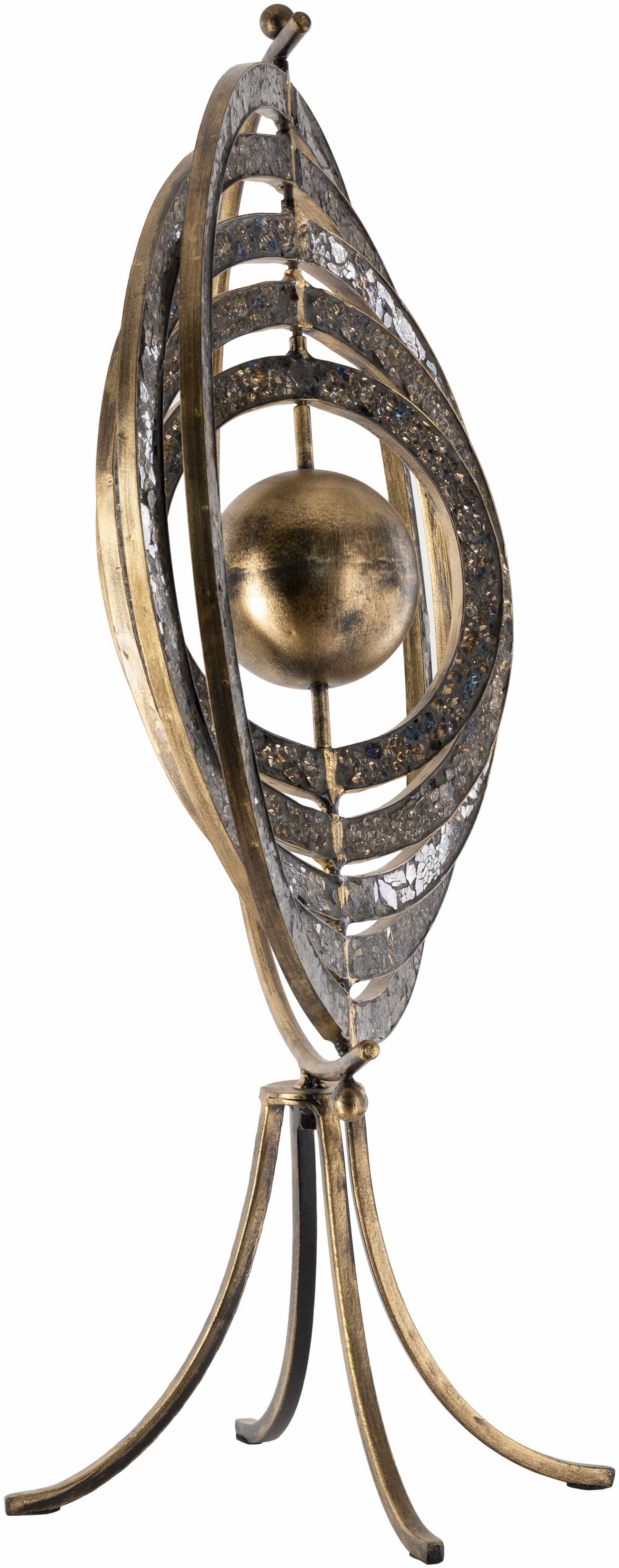 Linntown Antique Gold Circular Metal Sculpture - Image 8