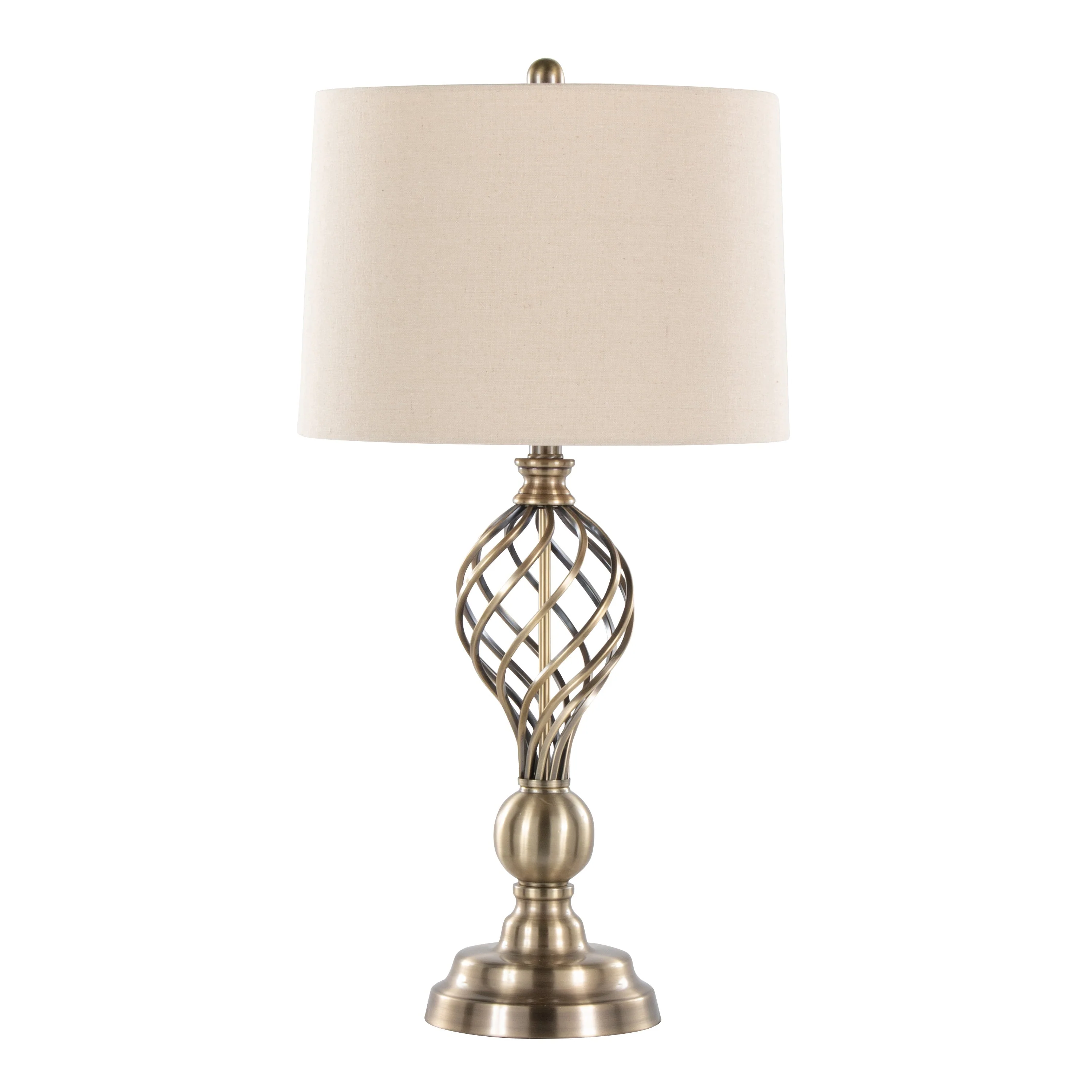 Linx Twist 29" Contemporary Metal Table Lamp Set of 2 - Image 2